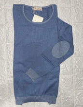 Carica l&#39;immagine nel visualizzatore di Gallery, Cashmere Company maglia donna girocollo SC-50%  azzurro lurex
