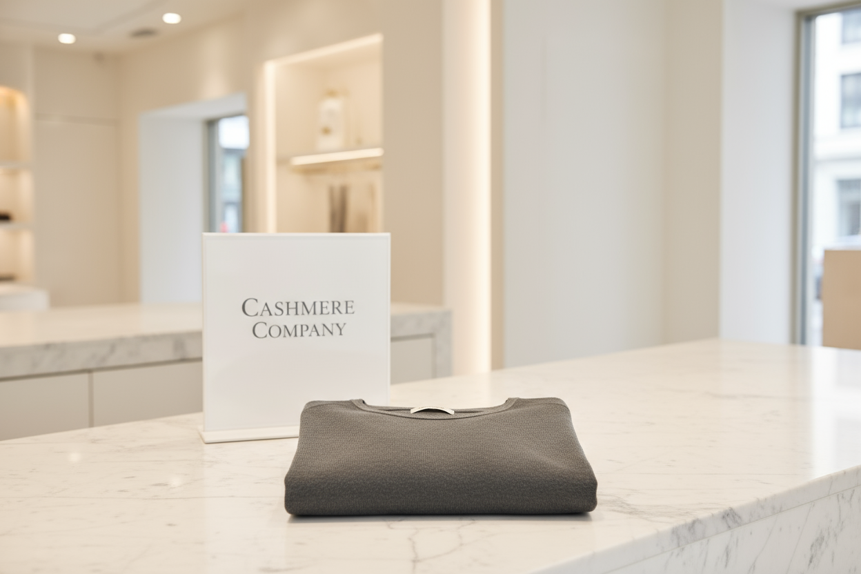 Maglia grigia nel negozio Cashmere Company