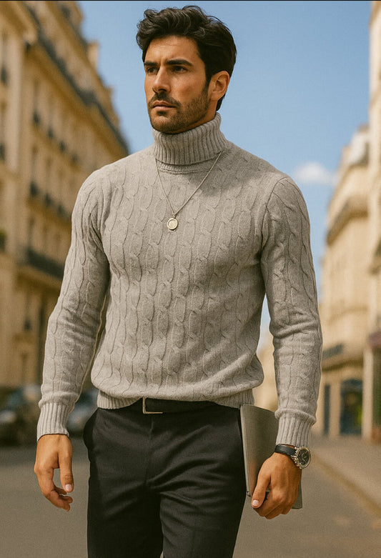  maglia dolcevita uomo grigio di Cashmere Company