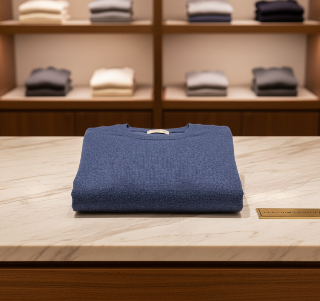 Maglione piegato sul bancone