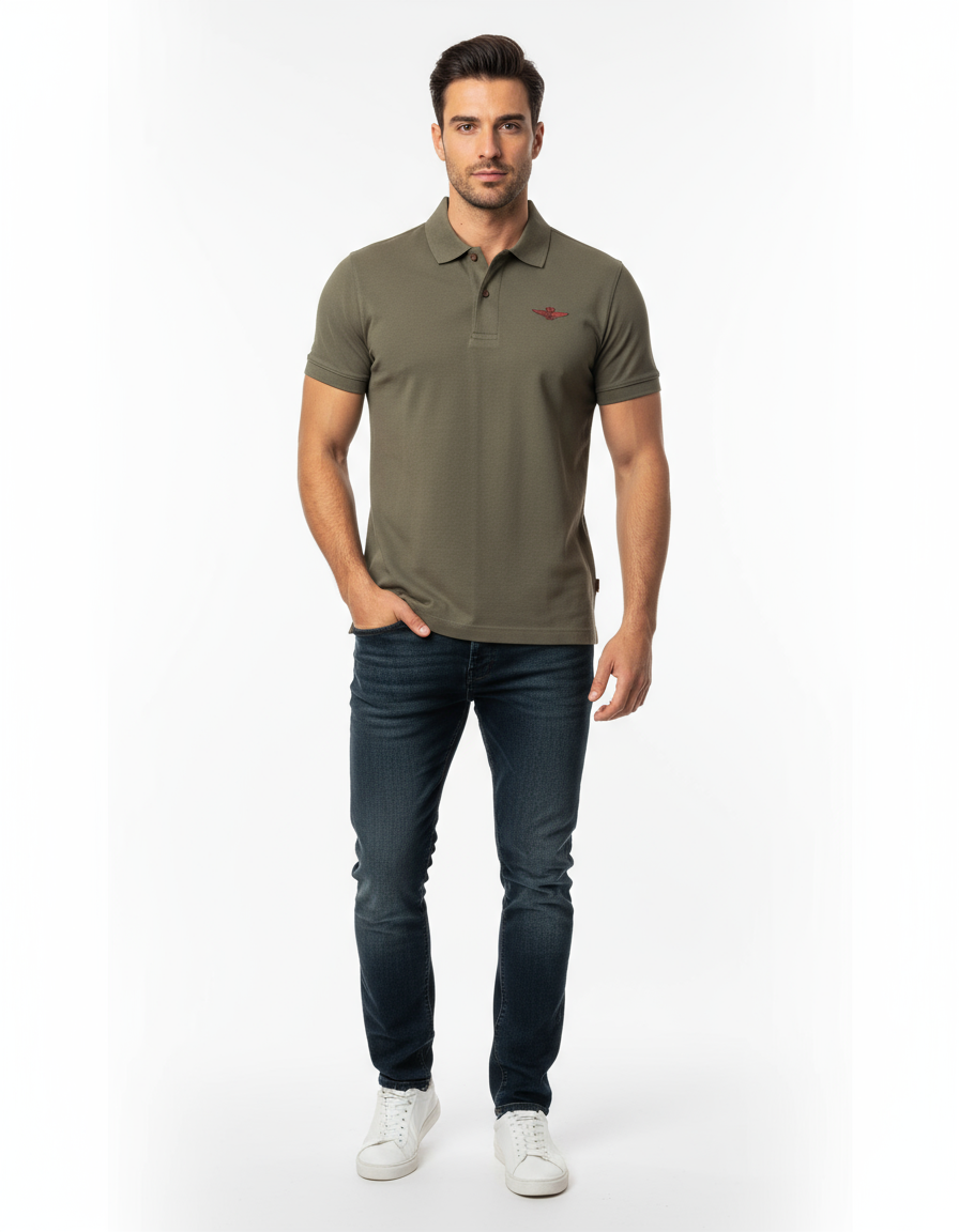 Polo Aeronautica Militare verde - Figura intera