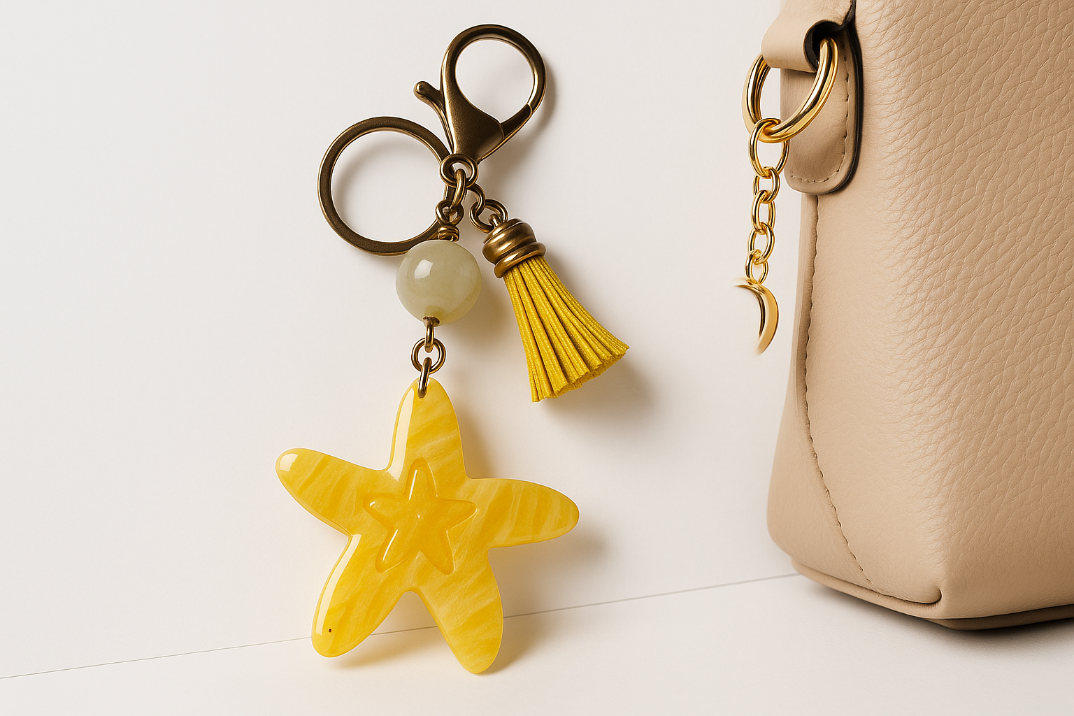 Portachiavi stella marina gialla
