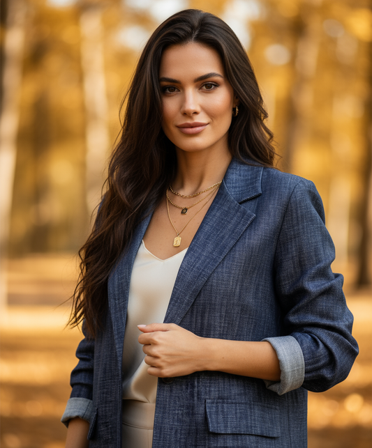 Primo piano blazer blu