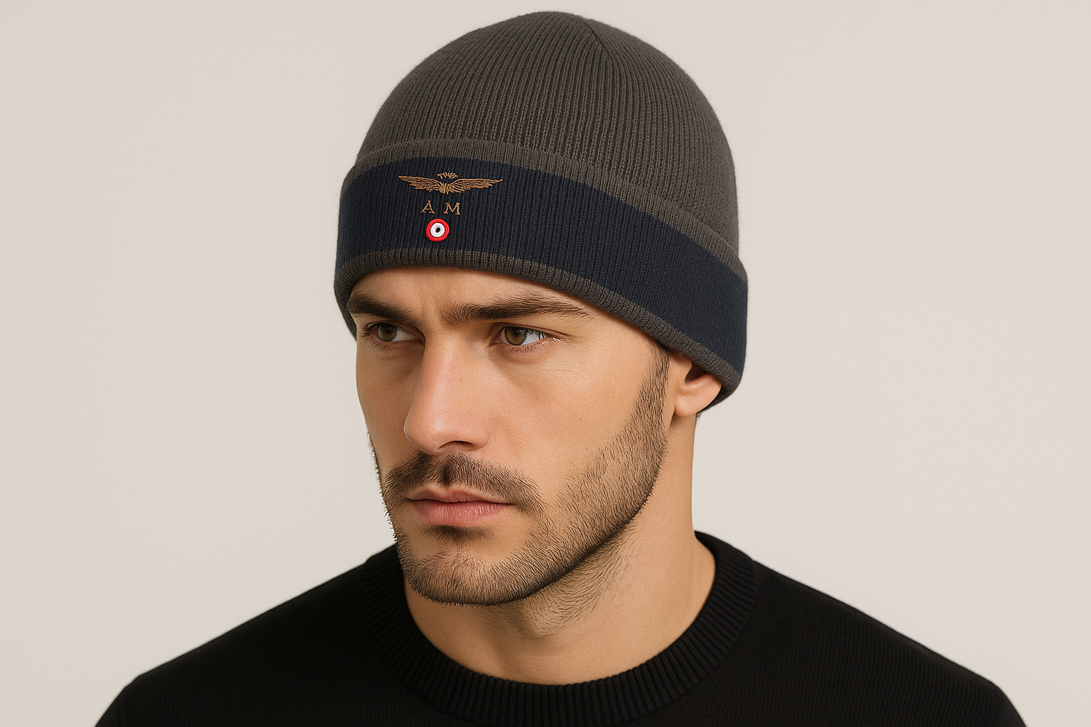 Primo piano del modello con il cappello
