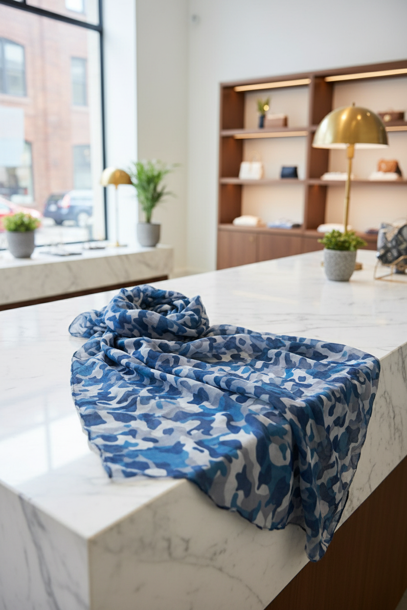 Sciarpa camouflage sul banco