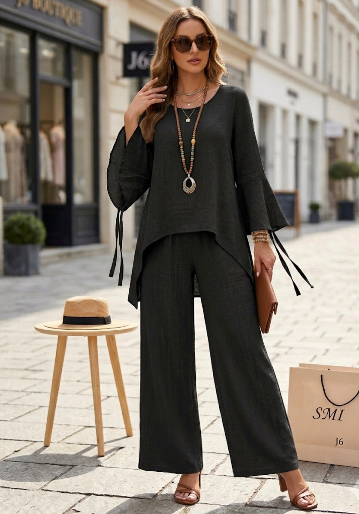 Tuta Comfort Donna 2 Pezzi: Maglione Felpato + Pantaloni Dritti – Morbida E Calda Per L'Inverno
