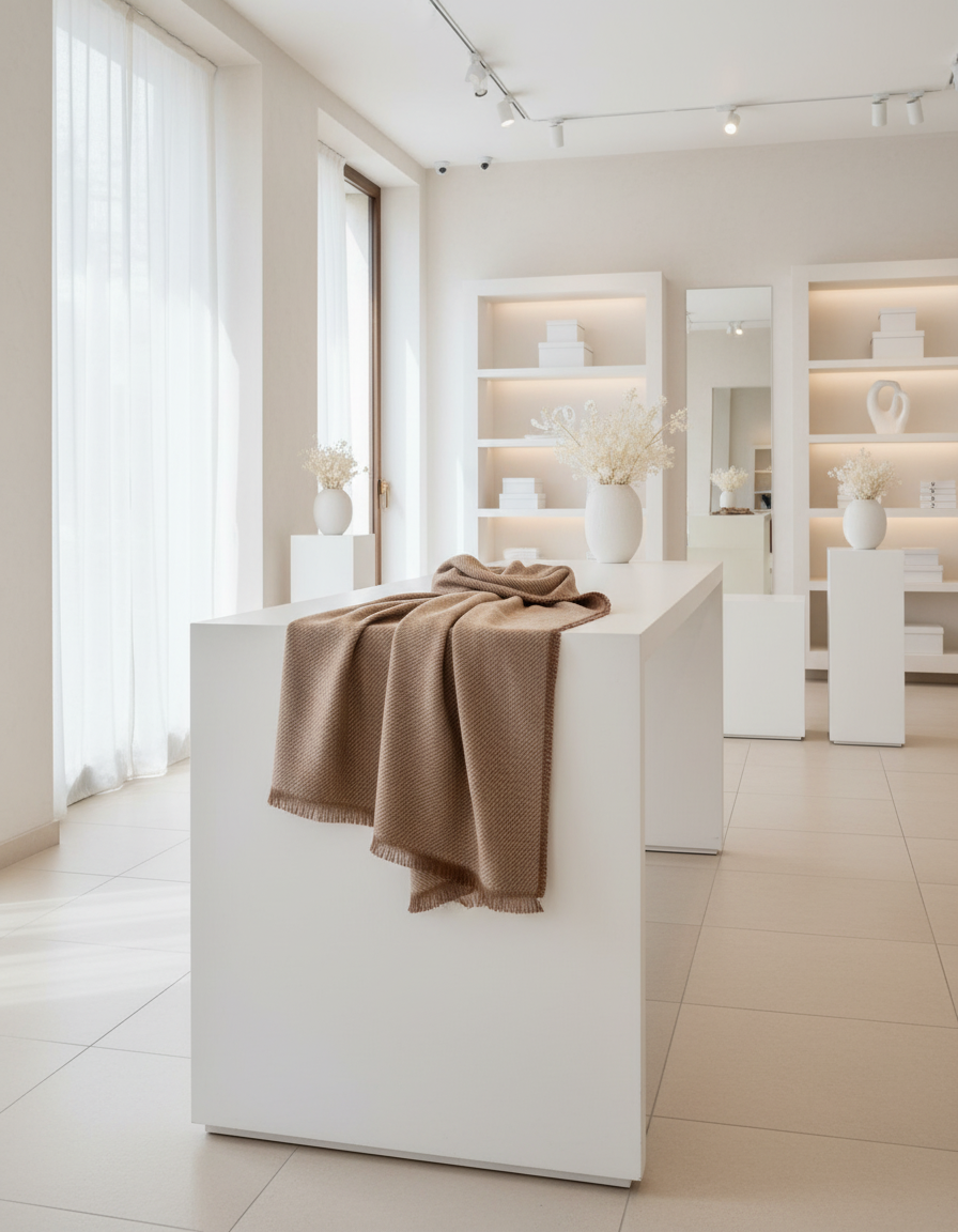 Stola marrone in boutique