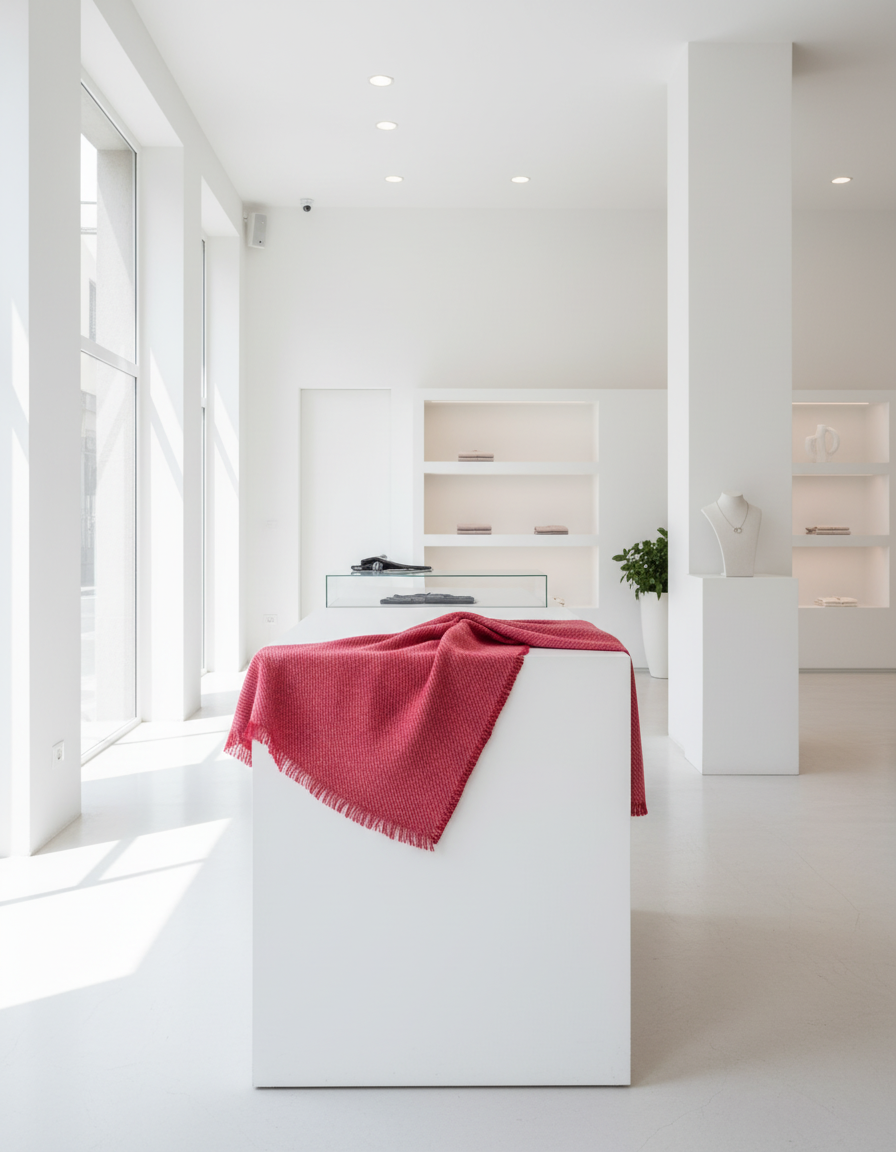 Stola rossa in boutique