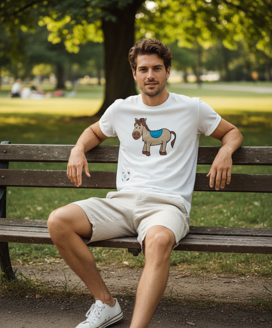 T-shirt bianca cavallino look estivo