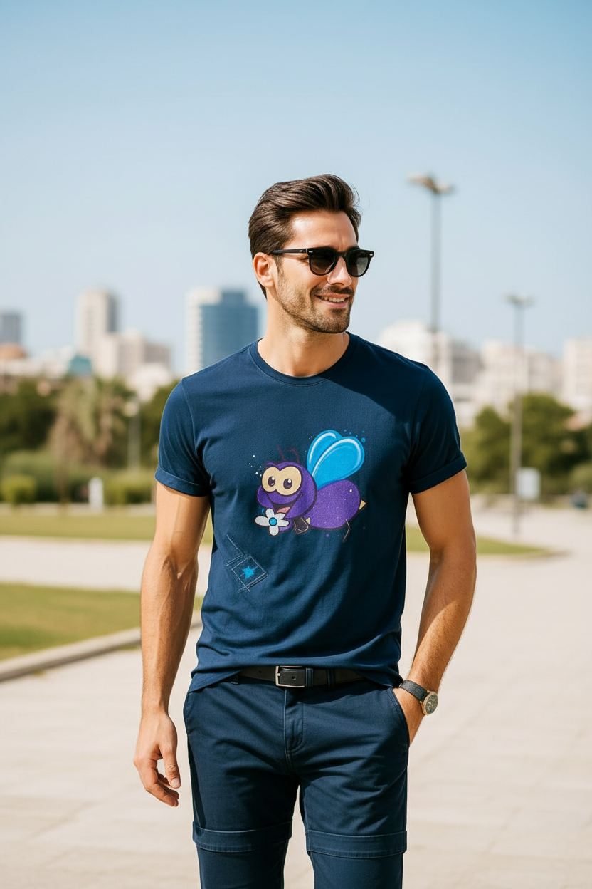 T-shirt blu ape walking