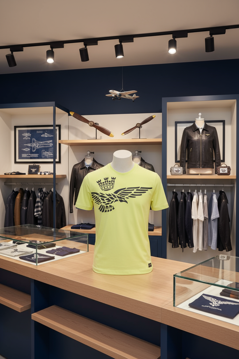 T-shirt in esposizione nel negozio