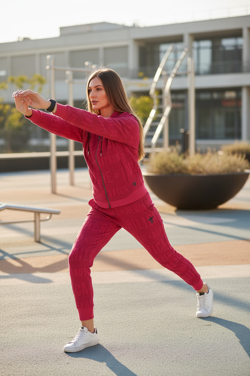 Tuta Aeronautica Militare fuxia fitness outdoor