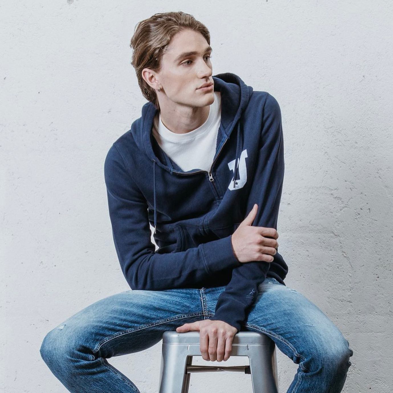 Uniform Felpa Uomo Blu SC-50% con cappuccio  full zip |Emme Fashion Store