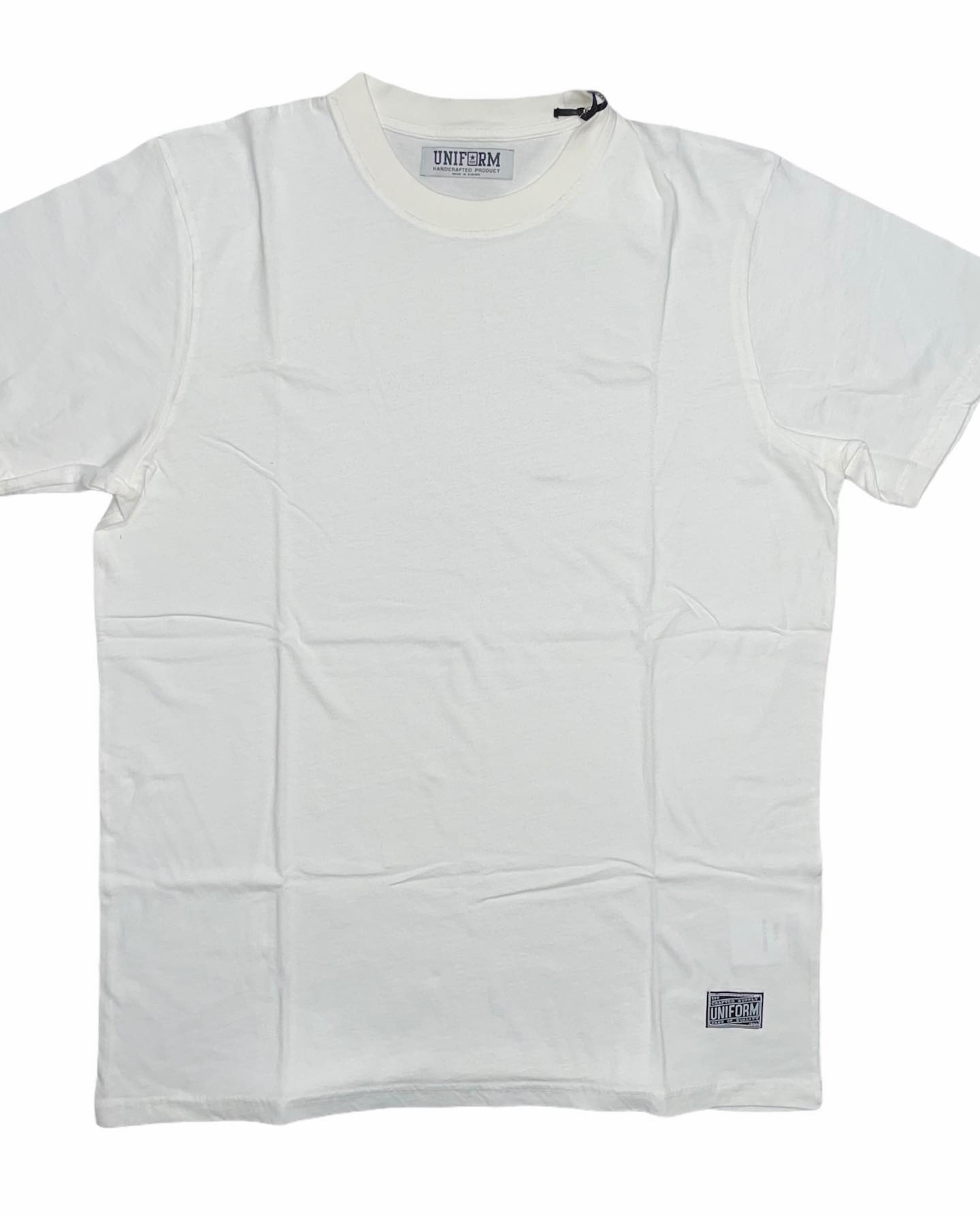 T-Shirt Uomo Uniform maglietta colore bianco mezza manica 100% cotone SC -50%