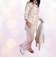 Carica l&#39;immagine nel visualizzatore di Gallery, Pantalone Donna a palazzo rosa cipria Art Moana
