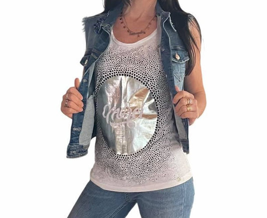 T-shirt Donna Bianco giromanica e girocollo