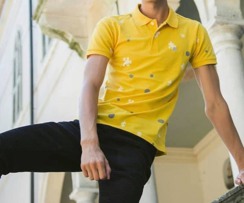 Polo uomo Polita maglietta colore Giallo mezza manica