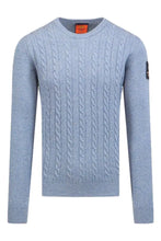 Carica l&#39;immagine nel visualizzatore di Gallery, Aeronautica Militare maglia uomo azzurro in lana trecce girocollo
