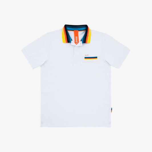 Sun 68 Polo Uomo Sc-50% Bianco manica corta | Emme Fashion Store