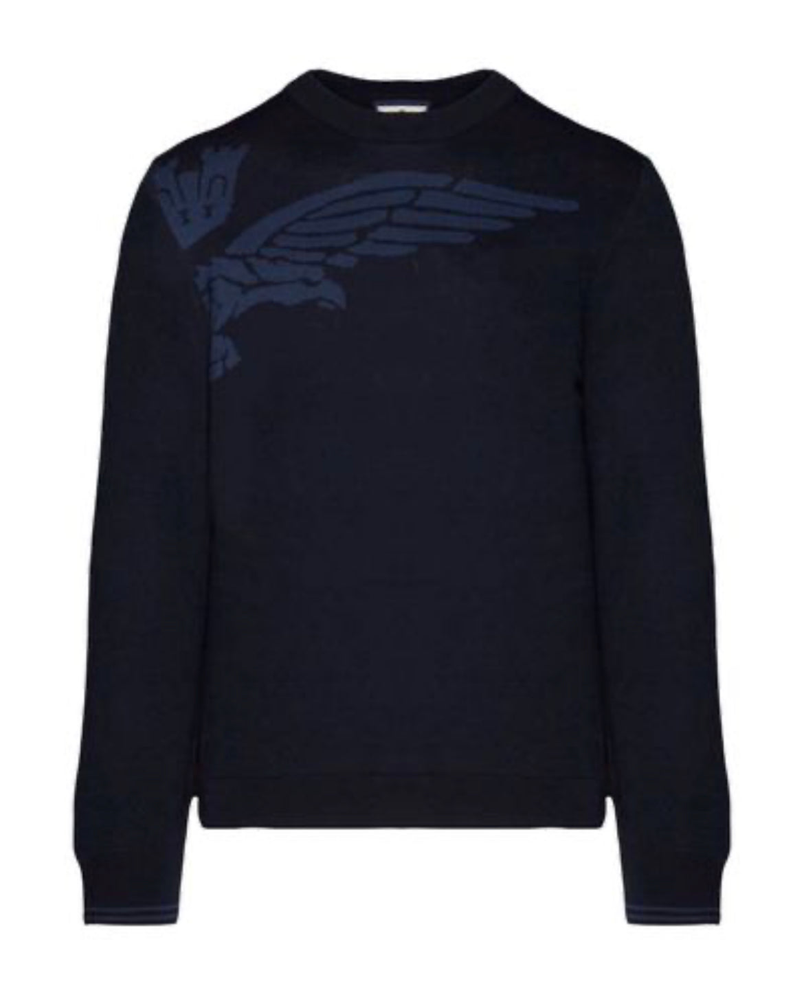 Aeronautica Militare maglia uomo blu navy pullover cotone girocollo, leggero di filo