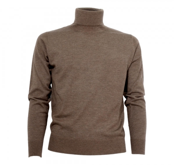 Cashmere Company maglia dolcevita uomo marrone cashmere lana e seta made in Italy