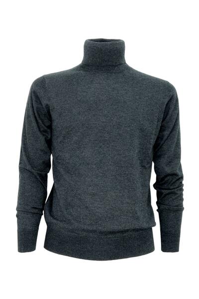 Cashmere Company Dolcevita Uomo grigio SC-10% Collo Alto | Lusso Puro: Cashmere, Lana e Seta