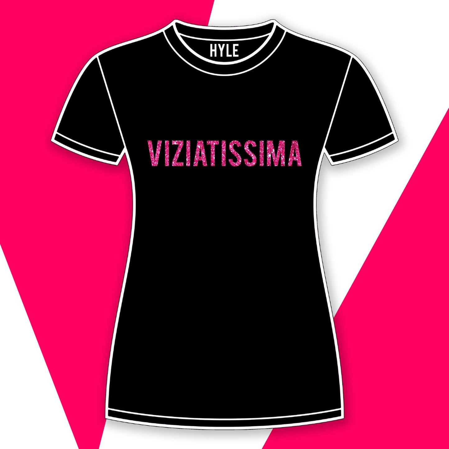 T-shirt donna SC -50%  maglia ragazza cotone viziatissima colore bianco o nero mezza manica