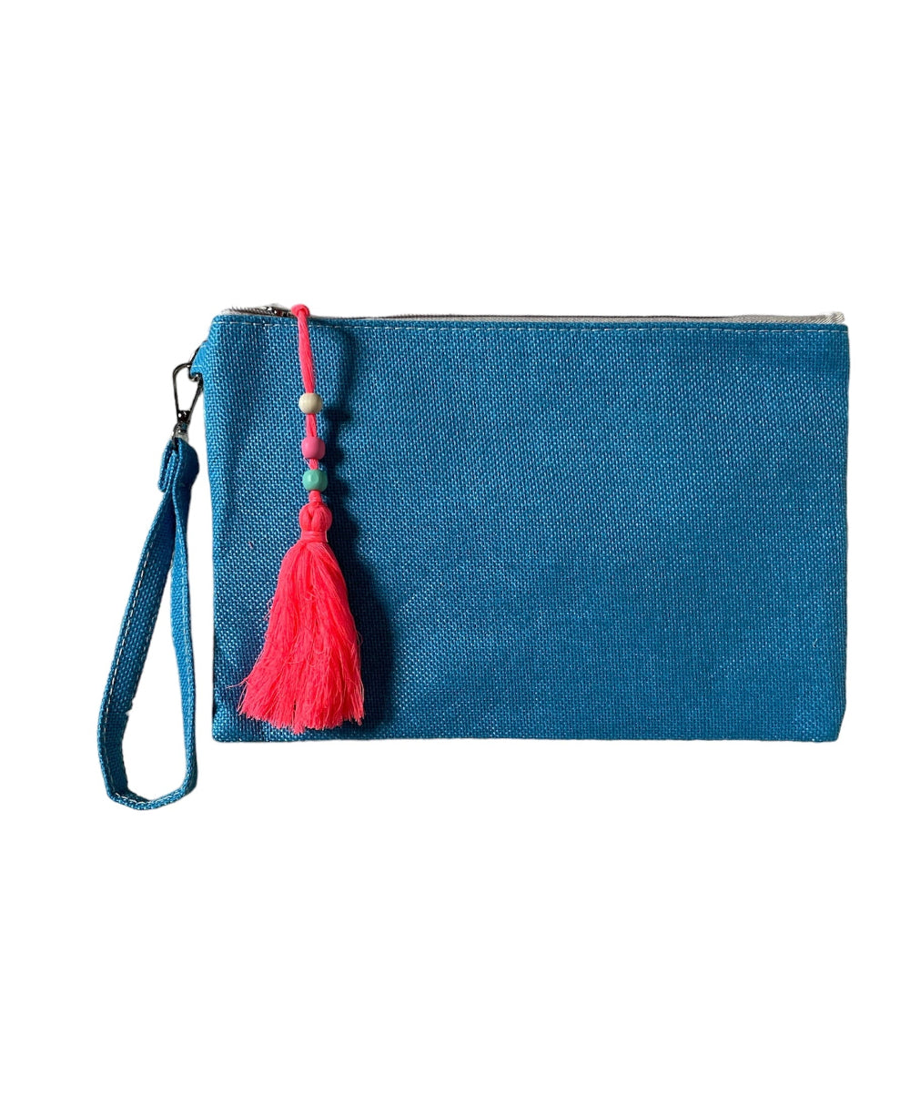 Pochette da polso Azzurro con manico