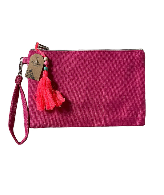 Pochette da polso fuxia con manico