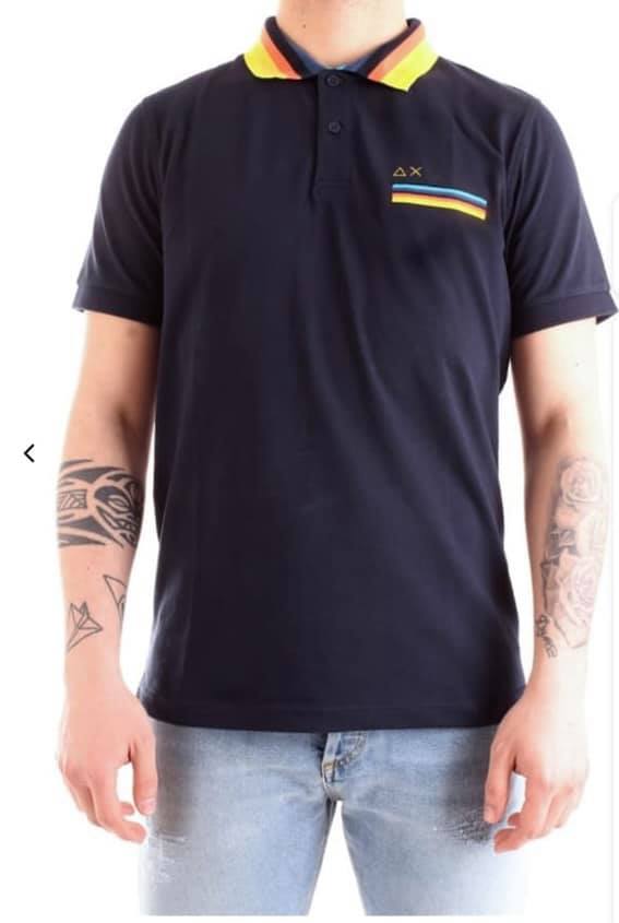 Sun 68 Polo Uomo Blu manica corta