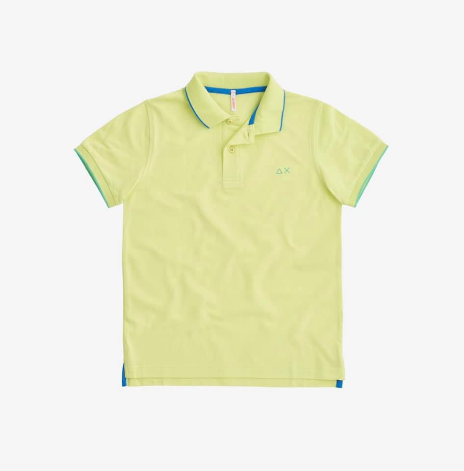 Sun 68 polo uomo giallo lime manica corta