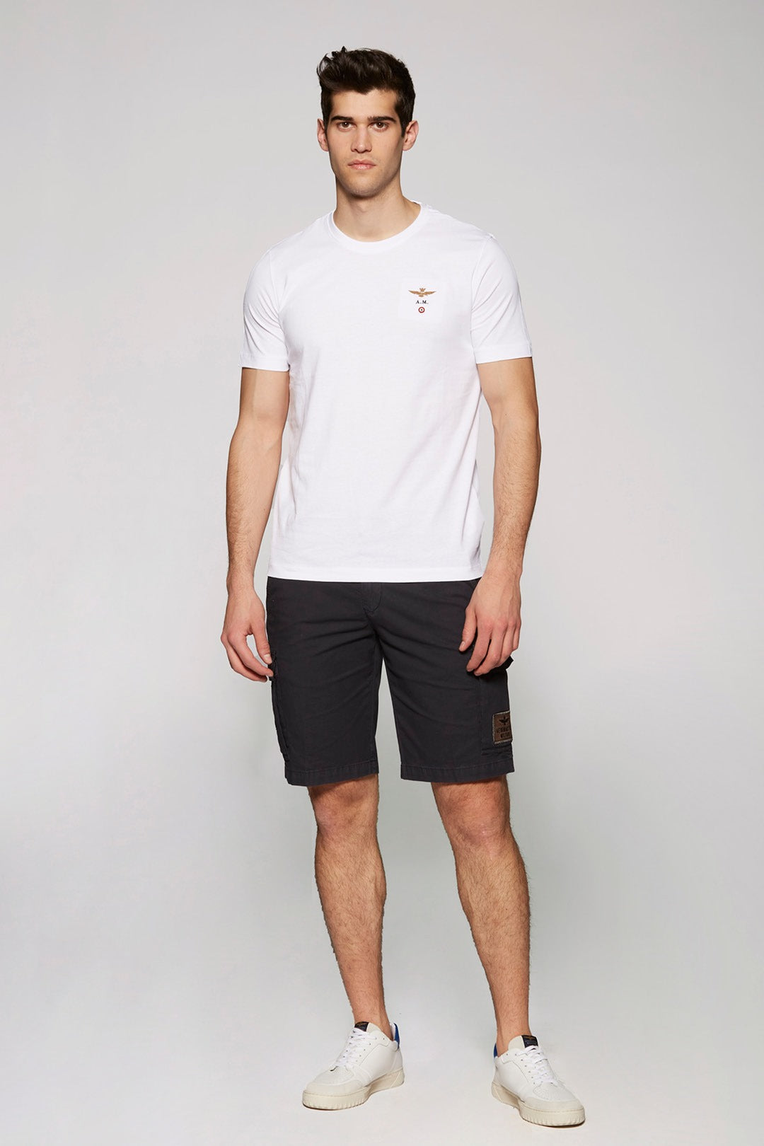 T-Shirt Aeronautica Militare Uomo Bianca Basic Manica Corta 