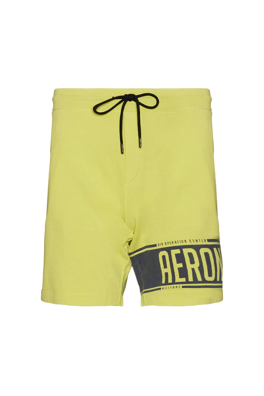 bermuda uomo giallo lime aeronautica militare pantaloncino in felpa, shorts in cotone, pantaloncino estivo, pantaloncini sportivi
