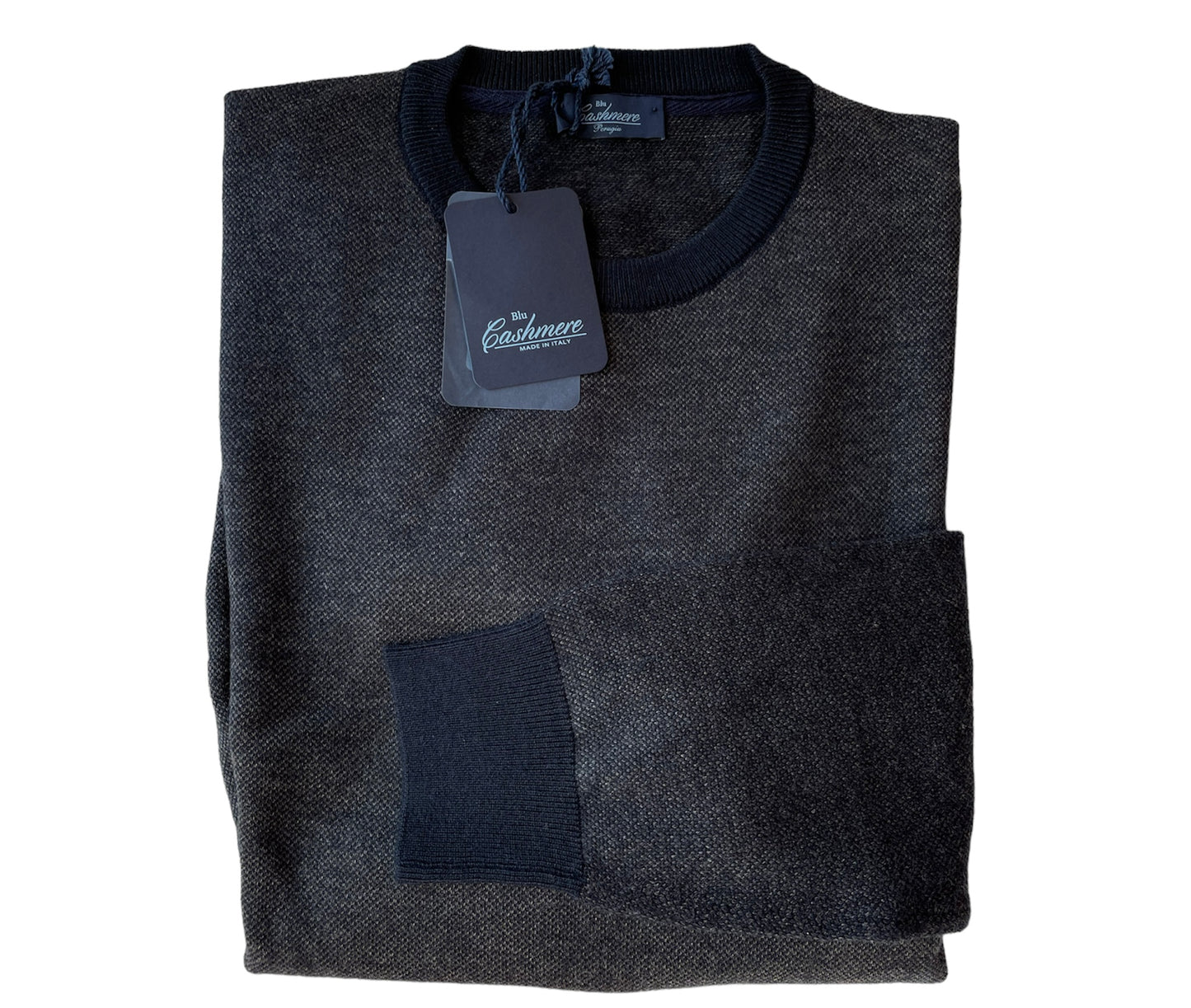 Blu Cashmere maglia uomo Blu  girocollo SC-40% Lana Cashmere e Seta pullover