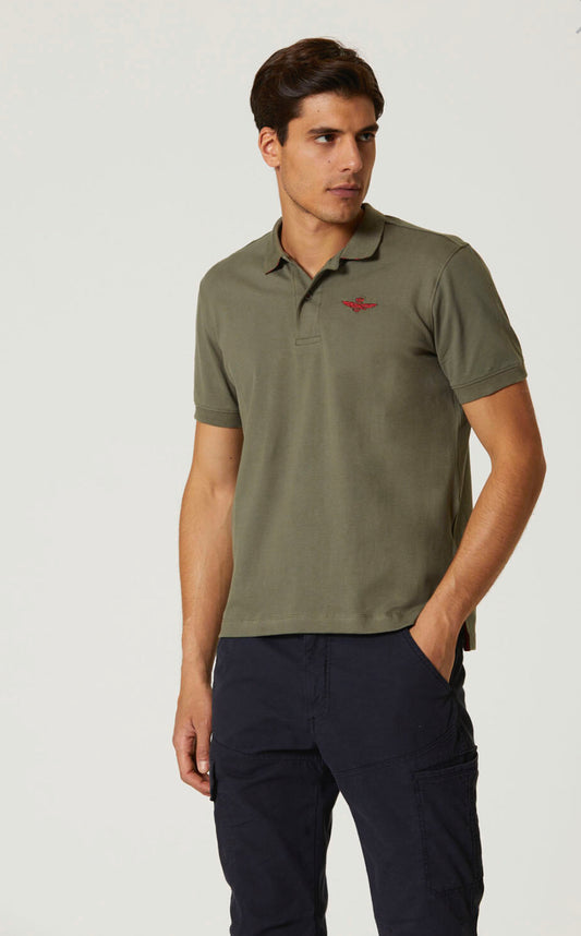 Aeronautica Militare Polo Uomo Verde Militare SC-50% | Un classico senza tempo a metà prezzo