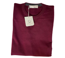 Carica l&#39;immagine nel visualizzatore di Gallery, Cashmere Company maglia uomo Bordeaux  girocollo cashmere seta lana
