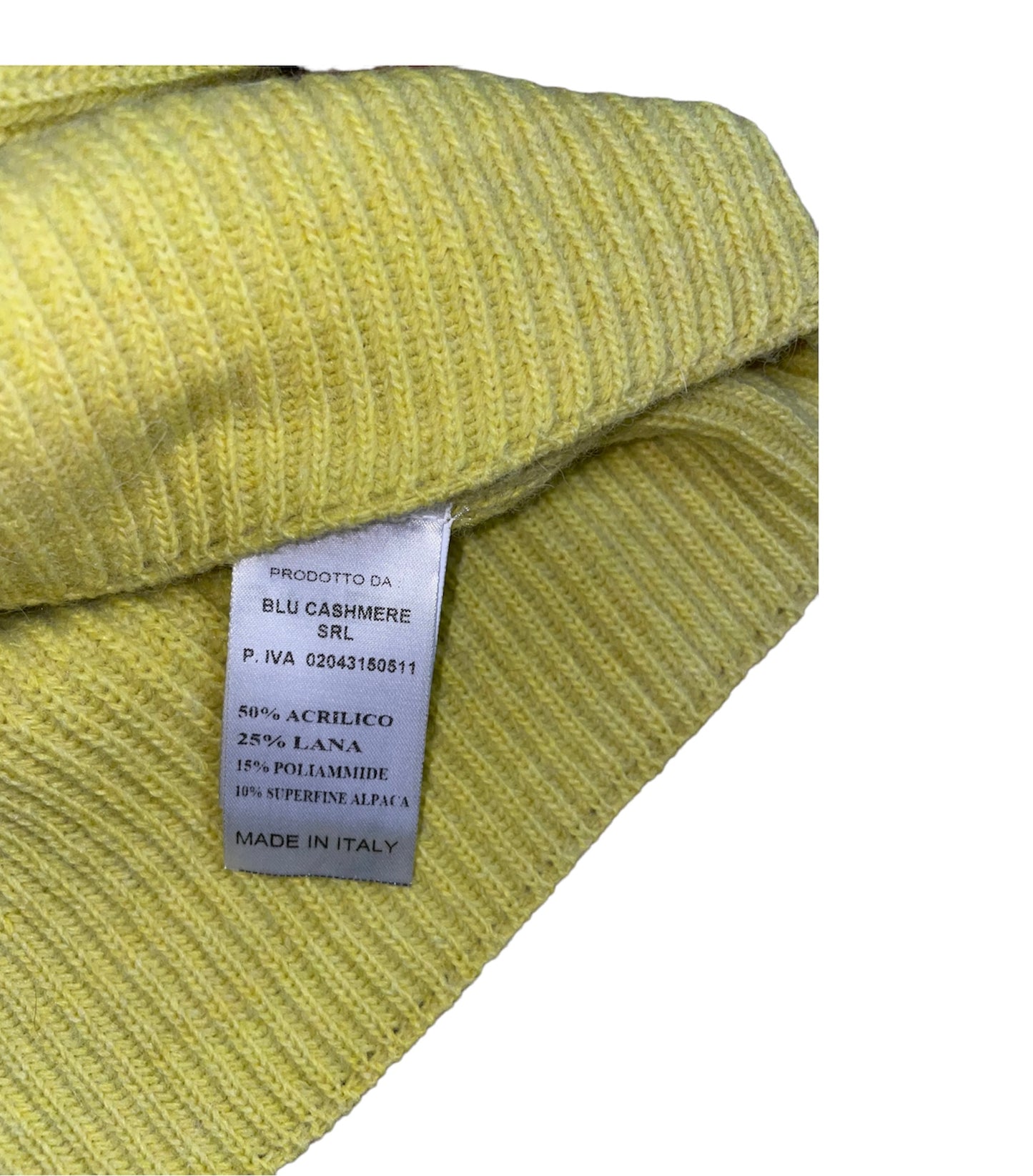 Cashmere Company maglia lana donna giallo lime dolcevita costa Inglese