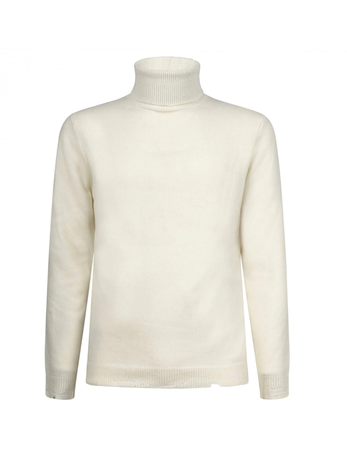 Cashmere Company Maglia donna Dolcevita Col Bianco in lana rasata pullover Made in Italy Cashmere e Lana