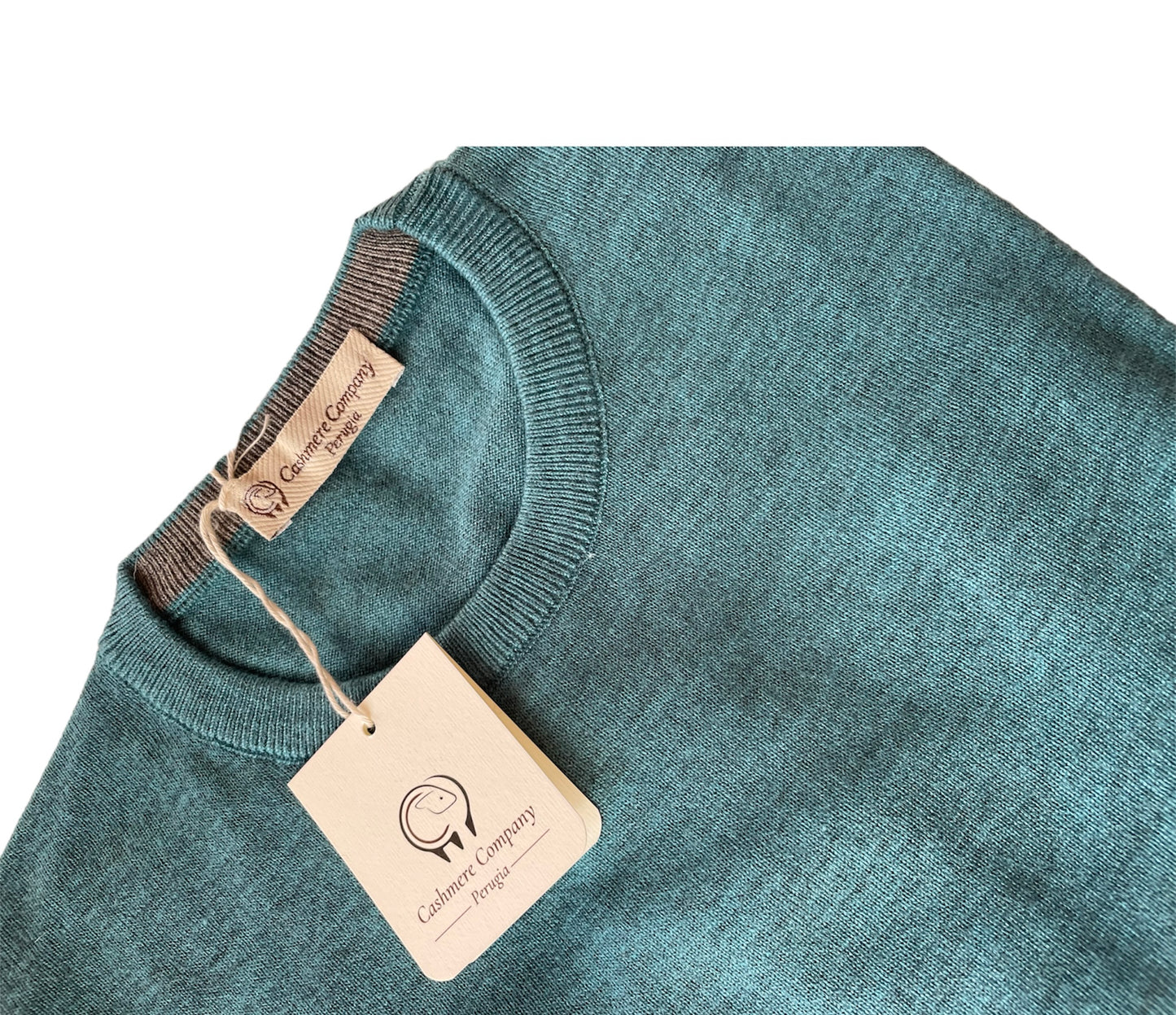 Cashmere Company maglia uomo verde Tiffany SC-30% girocollo Lana Cashmere e Seta