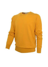 Carica l&#39;immagine nel visualizzatore di Gallery, Cashmere Company maglia uomo senape SC-40%  girocollo lana Cashmere e Seta
