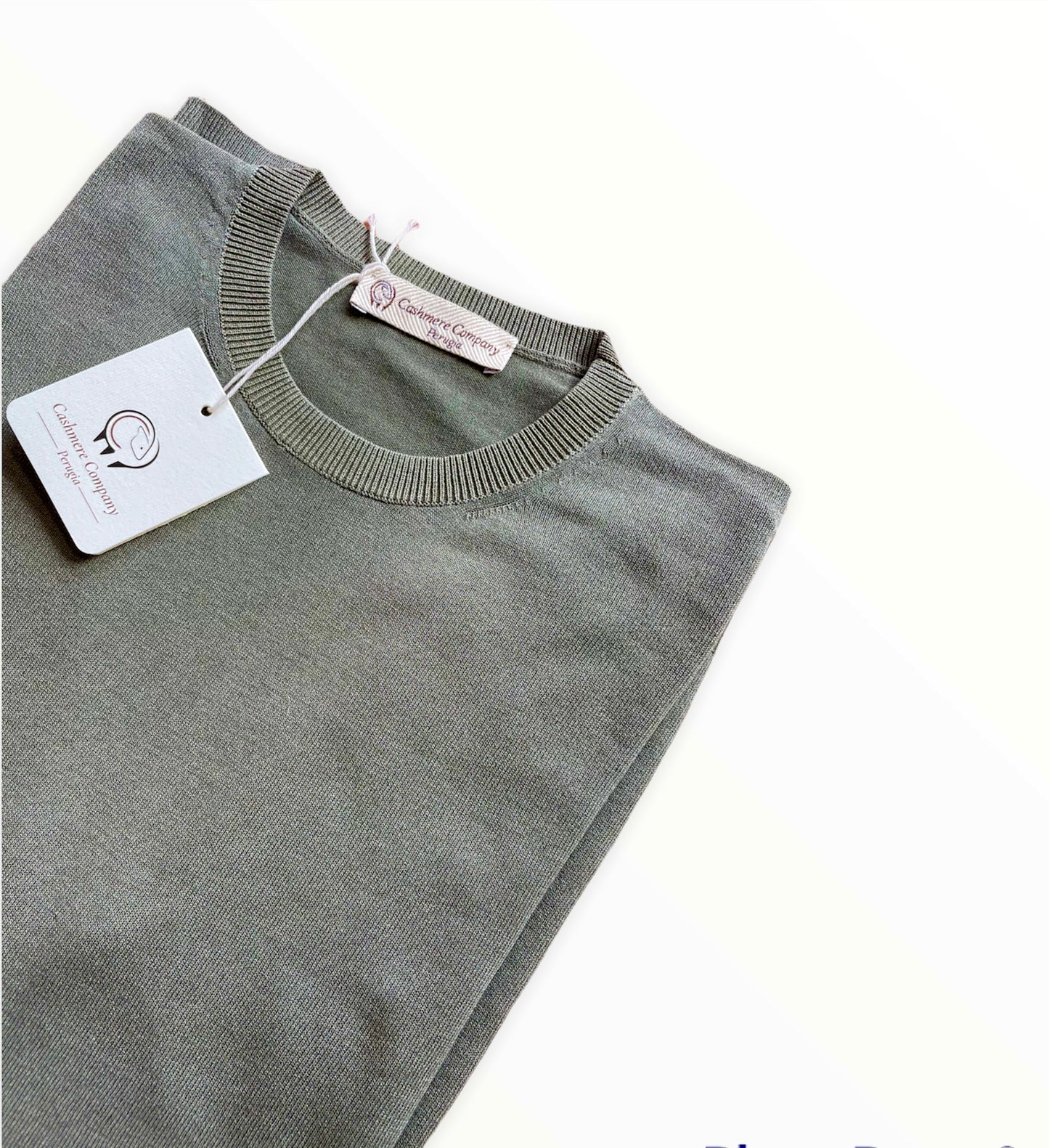 T-shirt uomo verde Lino e cotone SC-30% Cashmere Company mezza manica Made in Italy