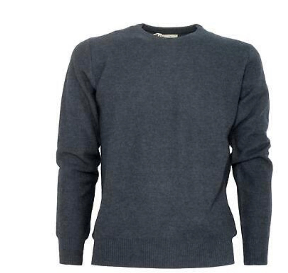 Cashmere Company maglia Uomo grigio SC-30% girocollo  Lana Merinos