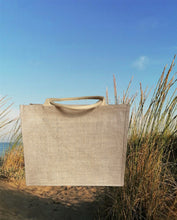 Carica l&#39;immagine nel visualizzatore di Gallery, Borsa Donna Maxi mare spiaggia in tela juta con manico SC-30% . Formato grande
