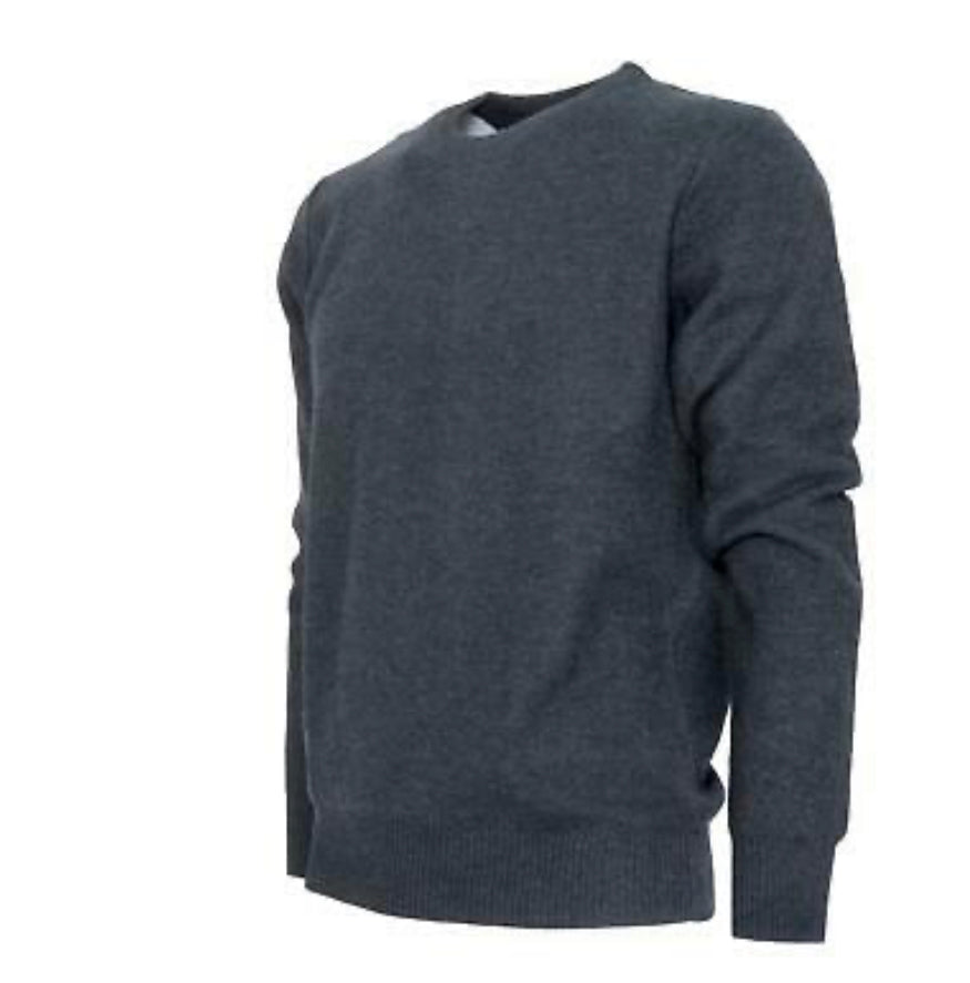 Cashmere Company maglia Uomo grigio SC-30% girocollo  Lana Merinos