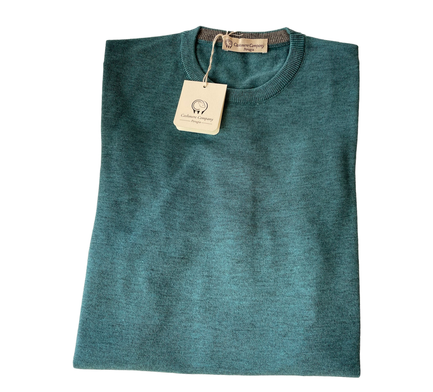 Cashmere Company maglia uomo verde Tiffany SC-30% girocollo Lana Cashmere e Seta