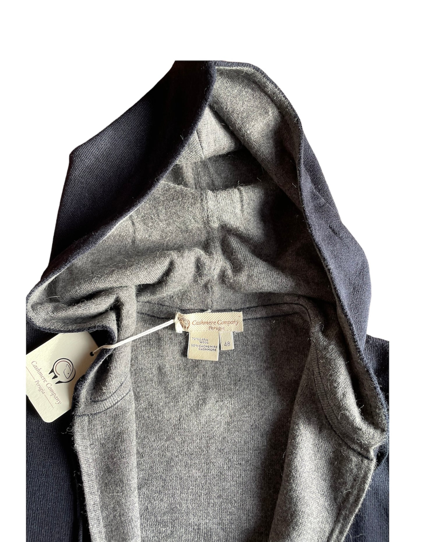 Cashmere Company Felpa Uomo Blu Sc-20% con Cappuccio | Lusso Puro: Lana, Cashmere, Doppia Zip