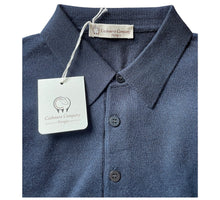 Carica l&#39;immagine nel visualizzatore di Gallery, Cashmere Company Polo uomo blu  Lana Cashmere e Seta
