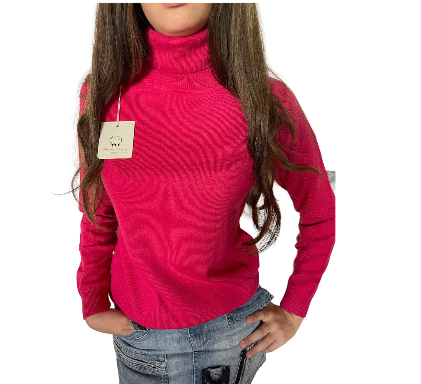 Cashmere Company Dolcevita Donna Fuxia  | Lusso Puro: Cashmere e Lana, Collo Alto