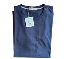 Carica l&#39;immagine nel visualizzatore di Gallery, Tshirt basic uomo Blu notte  Cashmere Company maglia cotone sotto giacca
