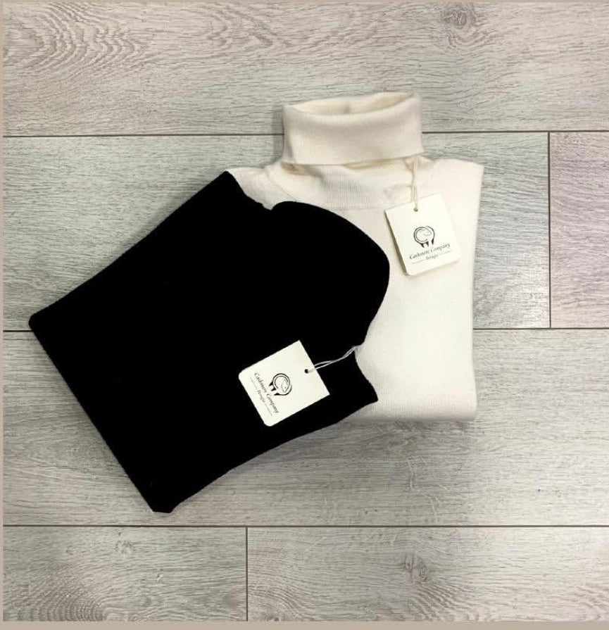 Cashmere Company Maglia Donna dolcevita Nero Cashmere e Lana